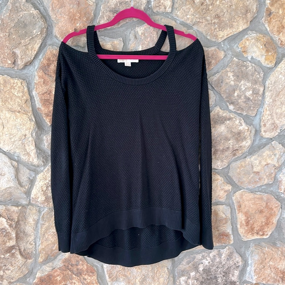 Michael Kors Black Open Shoulder Sweater